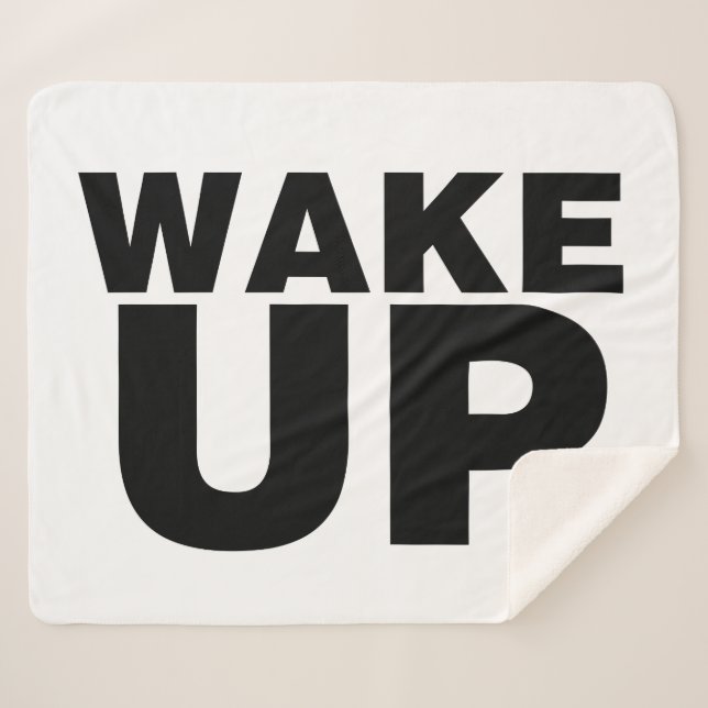 Couverture Sherpa Wake up Black (Devant (Horizontal))