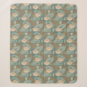 Couverture Sherpa Water Lys Lily Art Nouveau Nature
