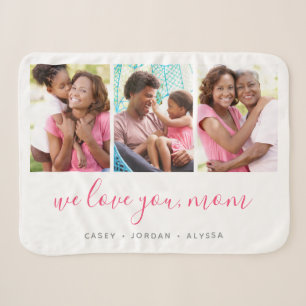 Couverture Sherpa We Love You Mother's Day 3 Photo Collage