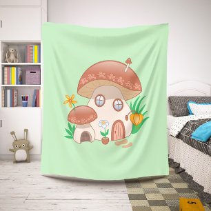 Couverture Sherpa Whimsical Fairy Champagne House Green