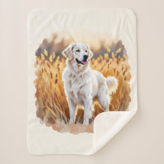 Couverture Sherpa White Golden Retriever Dog