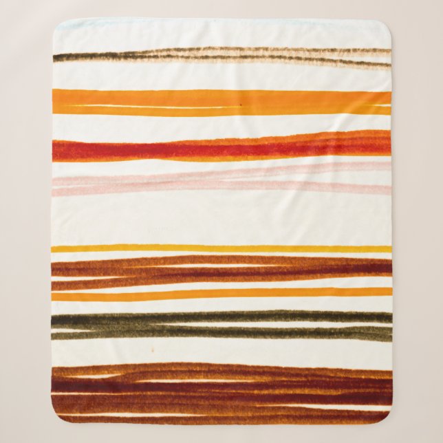 Couverture Sherpa White Lines Pattern. Geometric Stripes Ink Drawing (Devant)