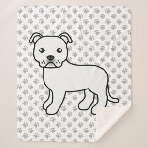 Couverture Sherpa White Staffordshire Bull Terrier mignon chien de d
