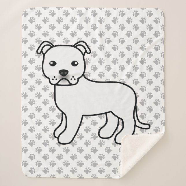 Couverture Sherpa White Staffordshire Bull Terrier mignon chien de d (Devant)