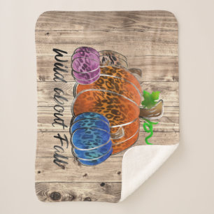 Couverture Sherpa Wild About Fall Empreintes de léopard Citrouilles
