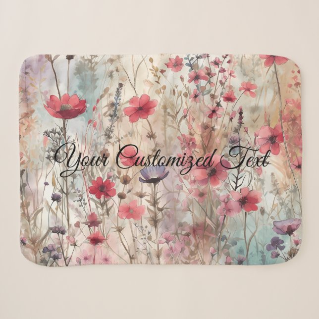 Couverture Sherpa Wild Beauty Woven : Façonné par des Fleurs sauvage (Devant (Horizontal))