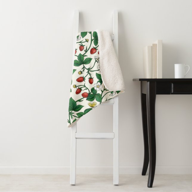 Couverture Sherpa Wild strawberries red/yellow/green/off white (En situation)