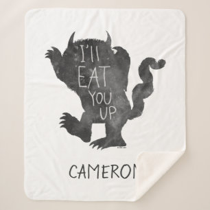 Couverture Sherpa Wild Thing   Je vais te manger   Ajoutez votre nom