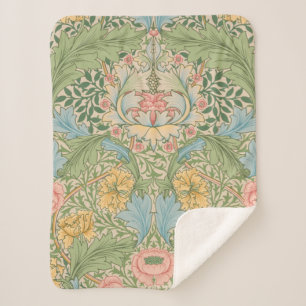 Couverture Sherpa William Morris Fleur de Myrte Floral Botanique