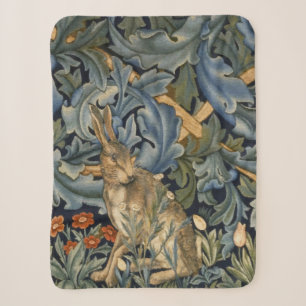Couverture Sherpa William Morris Forest Rabbit Floral Art Nouveau