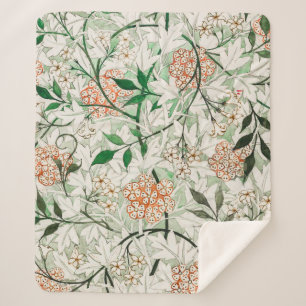 Couverture Sherpa William Morris Jardin de Jasmin Fleur Classique