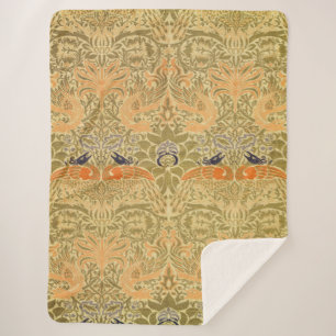 Couverture Sherpa William Morris Peacock & Dragon Arts & Artisanat