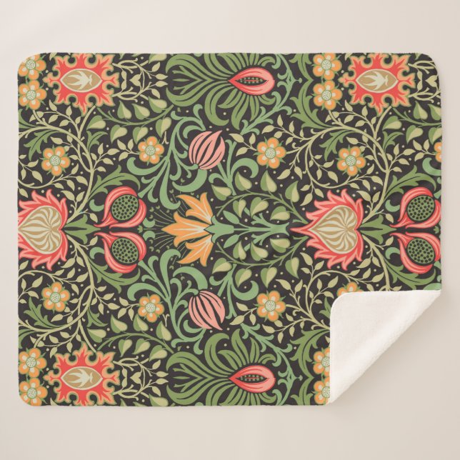 Couverture Sherpa William Morris Persian Floral Antique (Devant (Horizontal))