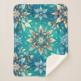Couverture Sherpa Winter Snowflakes 