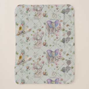 Couverture Sherpa Woodland thème bébé