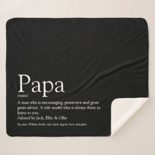 Couverture Sherpa World's Best Dad, Daddy, Father Definition Black