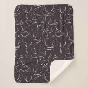 Couverture Sherpa Yoga pose motif   Yoga sans couture motif 15