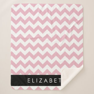 Couverture Sherpa Zigzag Rose, Chevron Rose, Motif Vague, Votre Nom