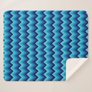 Couverture Sherpa Zigzag Tirages En Aquarelle Blanche Sherpa