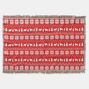 Couverture Shiba Inu Silhouettes Motif de Noël