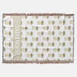 Couverture Shih Tzu personnalisé (Blonde doré) Brun clair