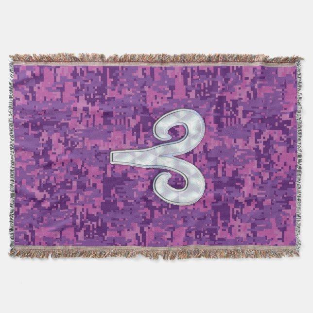 Couverture Signe du zodiaque Pearl Bélier sur décoration camo (Devant)