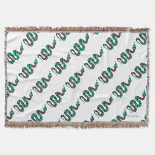 Couverture Silhouette d'impression Brown et Turquoise de serp
