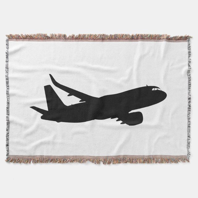 Couverture Silhouette noire de Jet Liner d'avion à personnali (Devant)