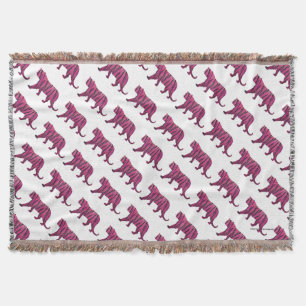 Couverture Silhouette rose chaud et tigre noir
