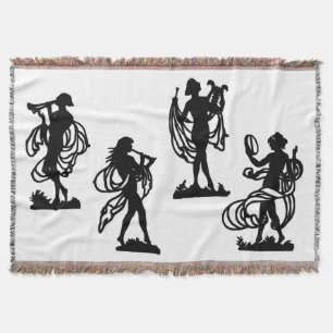 Couverture silhouettes grecques anciennes de l'impression Mus