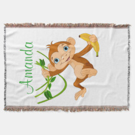 Couverture Singe mignon avec la banane