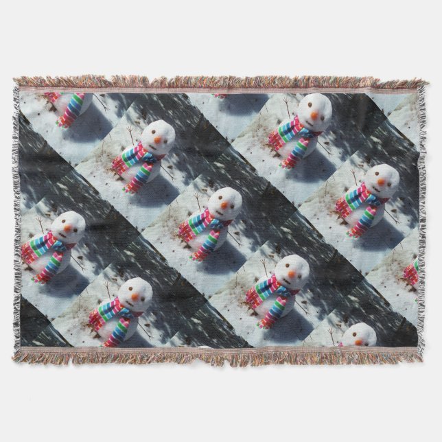 Couverture Snowman avec arc-en-ciel Écart (Devant)