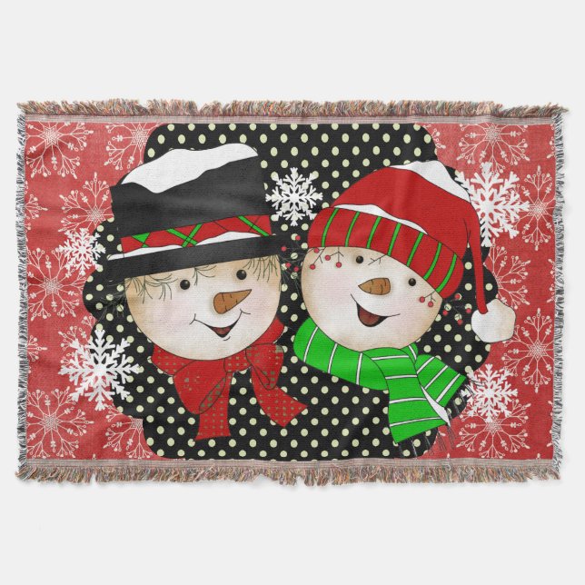 Couverture Snowman et Snow Lady Snowflakes Holiday Thon (Devant)