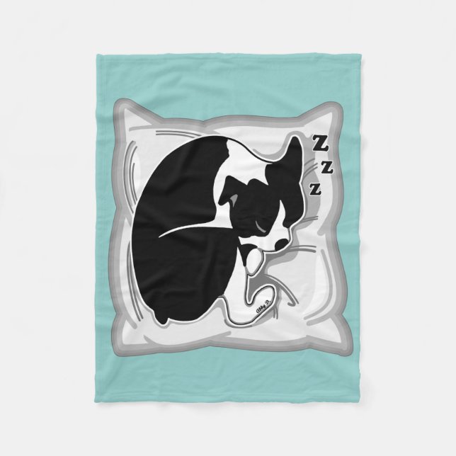 Couverture somnolente d'ouatine de Boston Terrier (Devant)