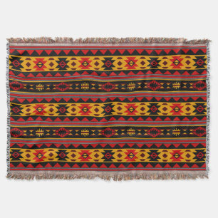 Couverture Southwest Design Red Black Gold Tribal Motif