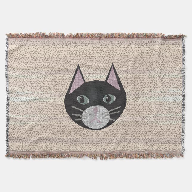 Couverture Stained Glass Black Cat, Beige (Devant)