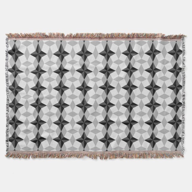 Couverture Starbust noir et gris et Motif Rhombus (Devant)