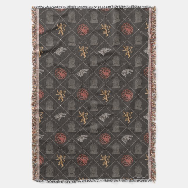 Couverture Stark, Lannister, Targaryen, Motif du Trône de fer (devant Vertical)