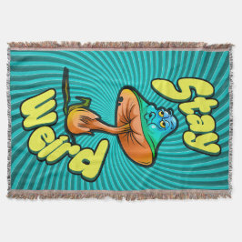 Couverture Stay Weird Psychedelic Mushroom with Spiral Bkg