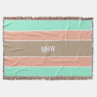 Stripes Motif personnalisé monogramme jeter couver