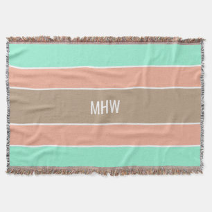 Couverture Stripes Motif personnalisé monogramme jeter couver