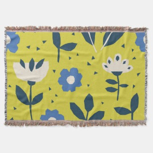 Couverture Style scandinave, motif sans couture fleurie.