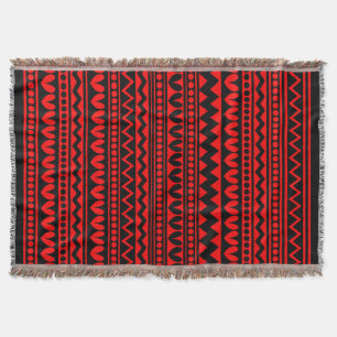 Couverture Style tribal - Noir sur rouge