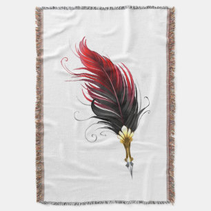 Couverture Stylo rouge en plumes avec nib or