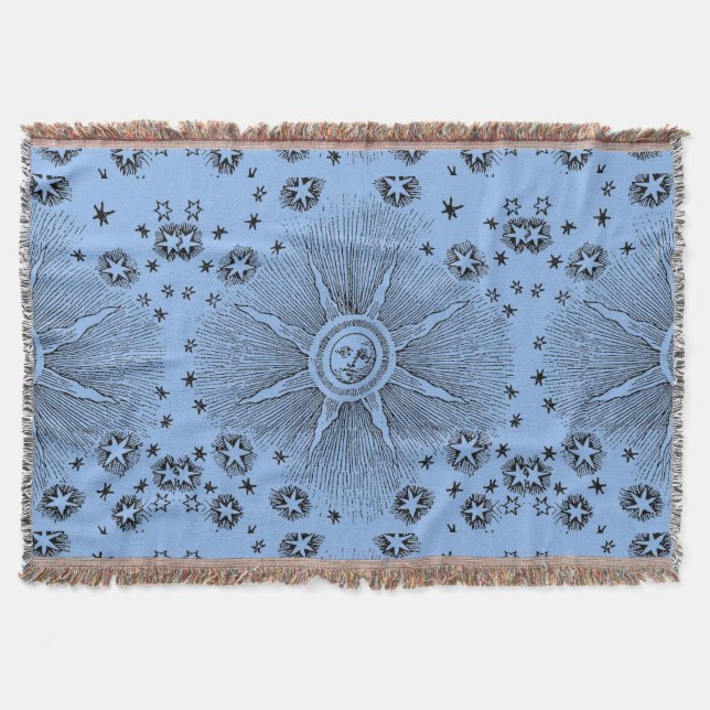 Couverture Sun Stars Antique Nuit Ciel Médiéval Zodiac (Devant)