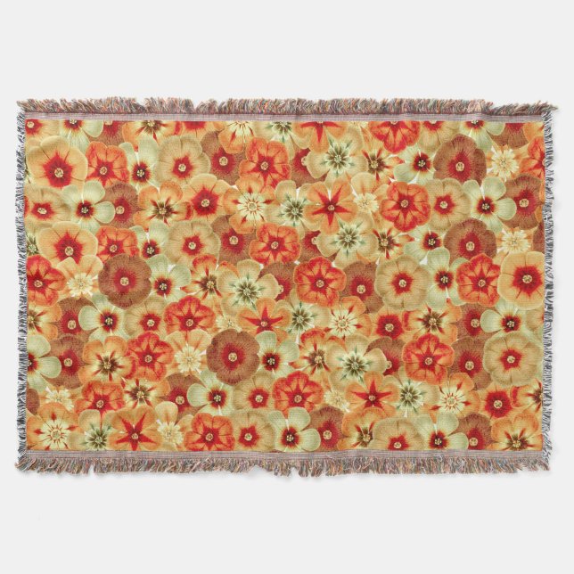 Couverture Super Retro Orange Hippie Fleurs Motif (Devant)