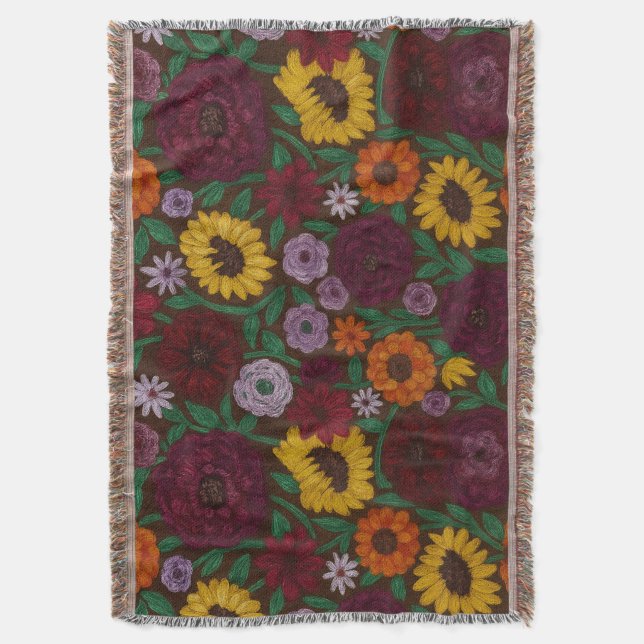 Couverture Surprise Song Piano Flowers Painted Boho Floral (devant Vertical)