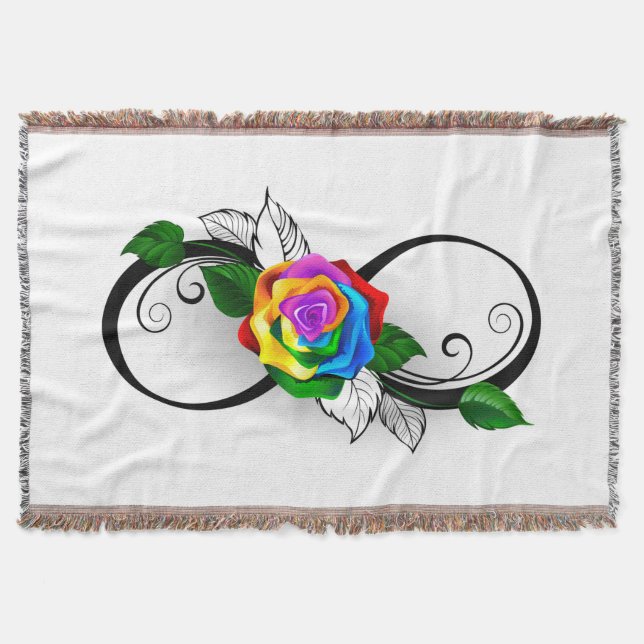 Couverture Symbole d'infini avec Rose arc-en-ciel (Devant)