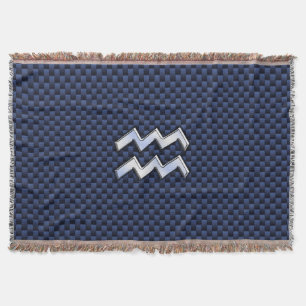 Couverture Symbole Zodiaque Aquarius sur la fibre de carbone 