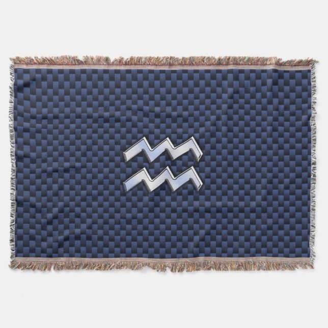 Couverture Symbole Zodiaque Aquarius sur la fibre de carbone  (Devant)